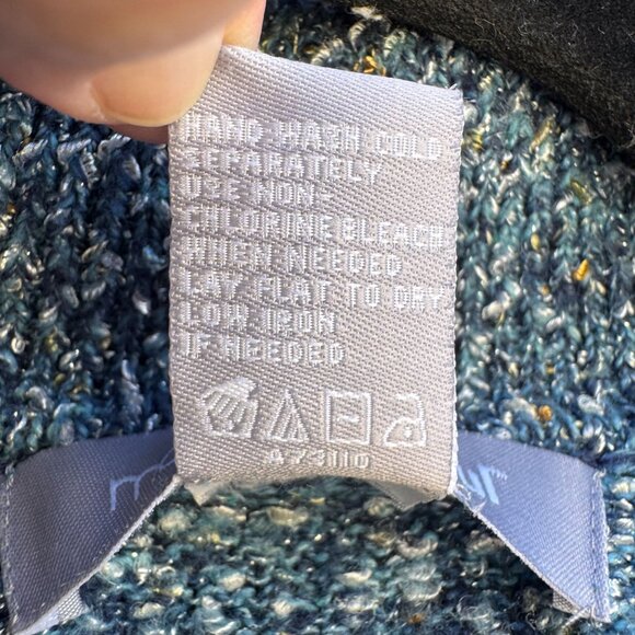 Modern Soul Womens Shawl Collar Blue Metallic Open Knit Cardigan Sweater Jacket - Picture 11 of 11